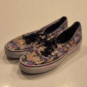 Vans Women's Purple and Black Graphic Sneakers